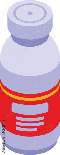 Drug bottle icon isometric vector. Sport doping. Medicine injection