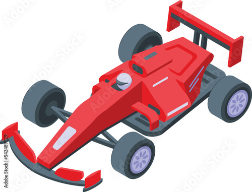 Race car icon isometric vector. Circuit track. Speed formula