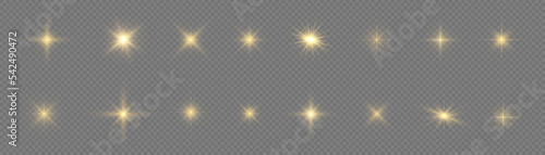 Obraz na plátně star light gold, sparkles, sun rays, flash sparks