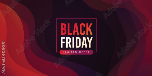Black Friday Sale Banner in Red & Black for social media and business purpose Free Vector 