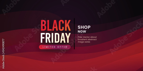 Black Friday Sale Banner in Red & Black for social media and business purpose Free Vector 