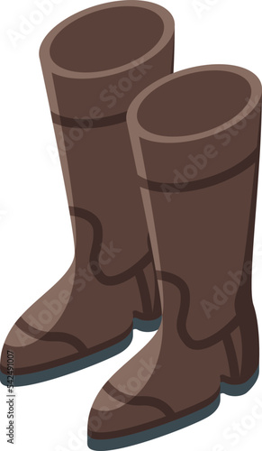 Jockey boots icon isometric vector. Horse hippodrome. Sport training