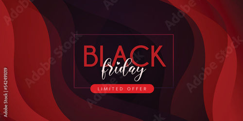 Black Friday Sale Banner in Red & Black for social media and business purpose Free Vector 