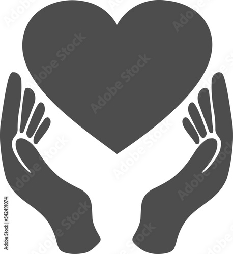heart icon and hand icon save symbol.Pray for Ukraine