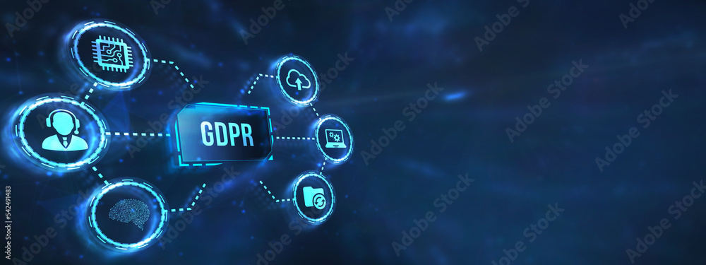 Internet, business, Technology and network concept. Cyber security data protection business technology privacy concept. 3d illustration