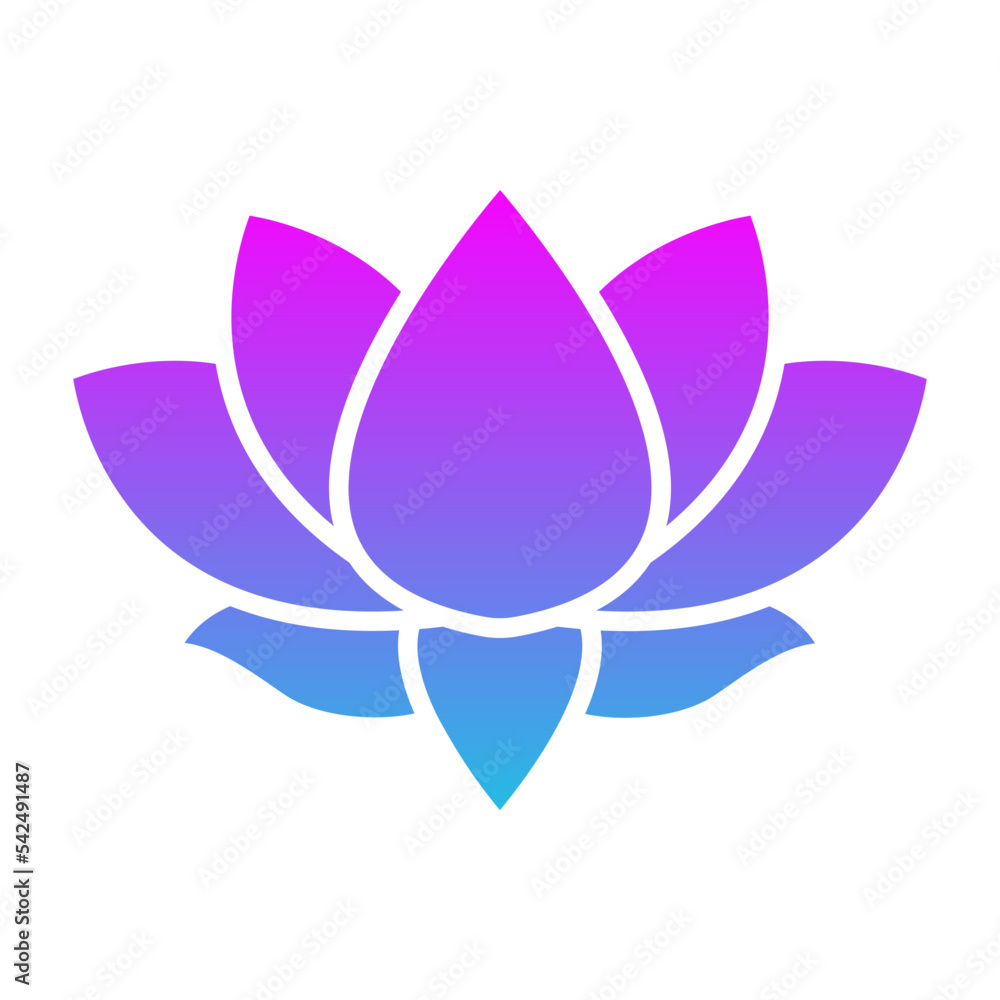 Lotus Flower Glyph Gradient Icon