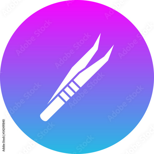 Tweezers Gradient Circle Glyph Inverted Icon