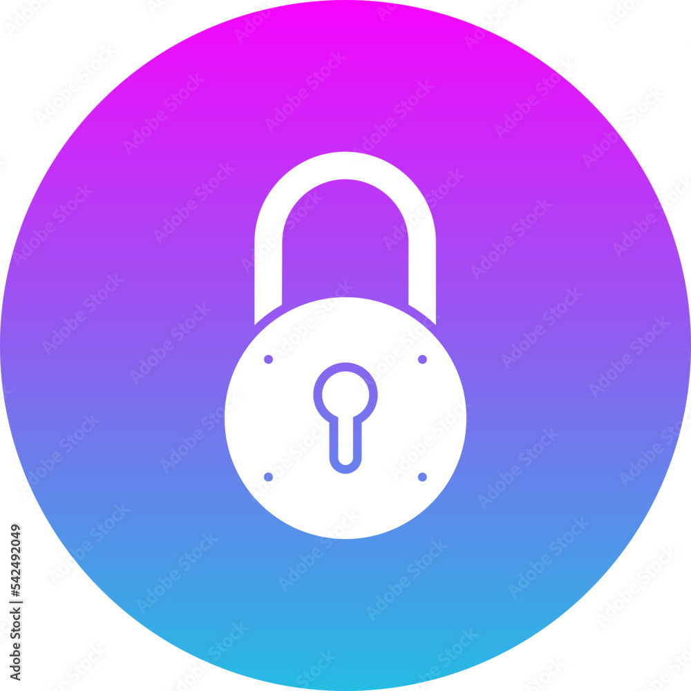Lock Gradient Circle Glyph Inverted Icon Lock Gradient Circle Glyph Inverted Icon