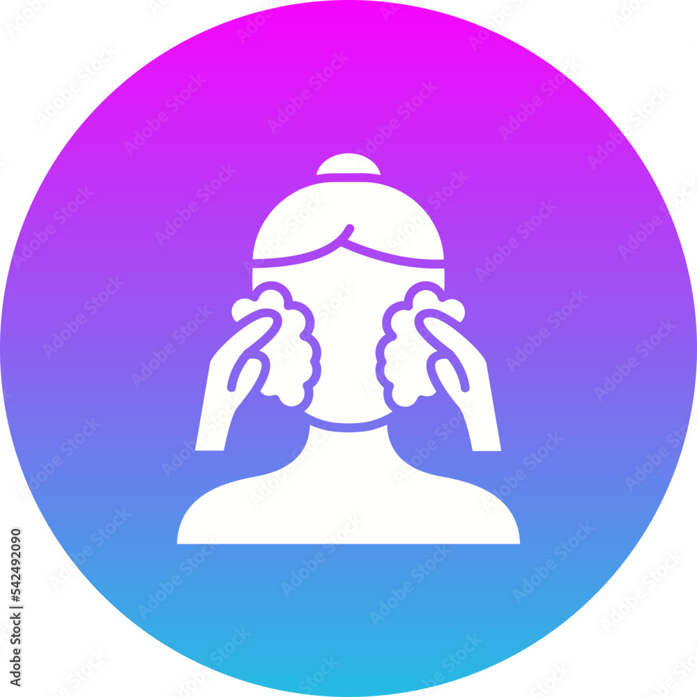 Facial Treatment Gradient Circle Glyph Inverted Icon Facial Treatment Gradient Circle Glyph Inverted Icon