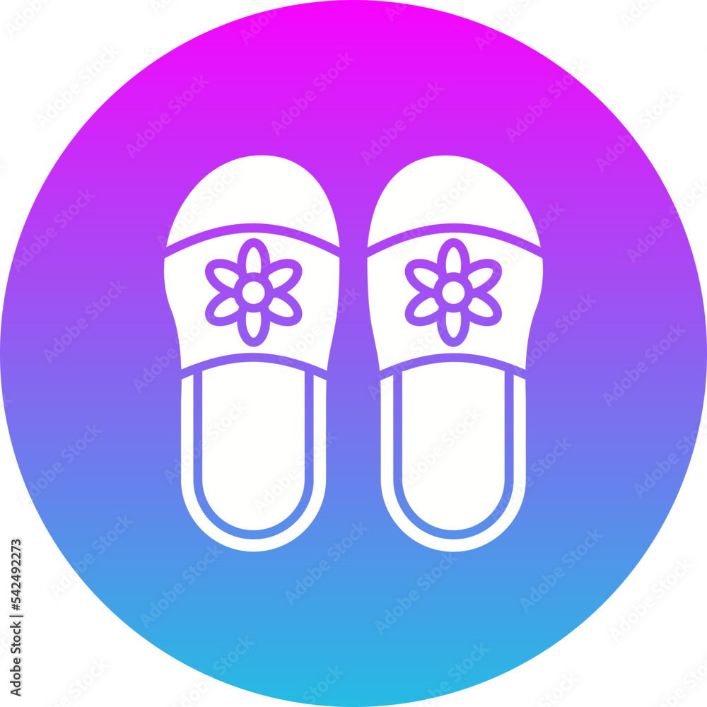 Slippers Gradient Circle Glyph Inverted Icon Slippers Gradient Circle Glyph Inverted Icon