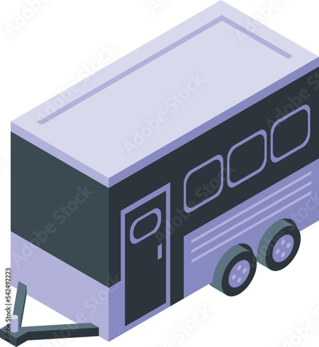 Horse trailer icon isometric vector. Equestrian competition. Race champion
