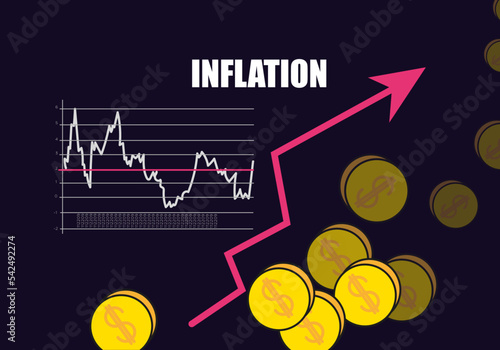 Inflation. Vector illustration for Web Banner, Infographics, Mobile