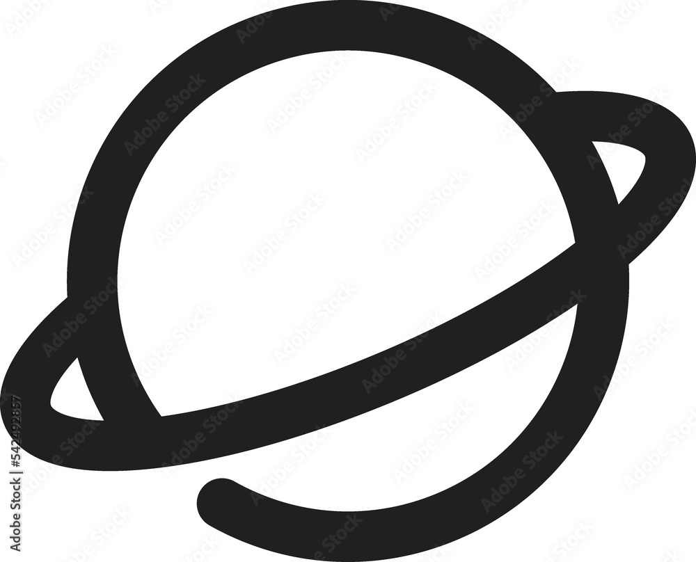 Planet, space linear symbol Planet, space linear symbol
