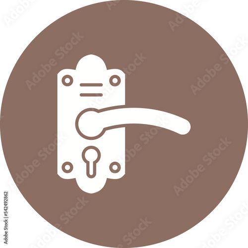 Door Handle Multicolor Circle Glyph Inverted Icon
