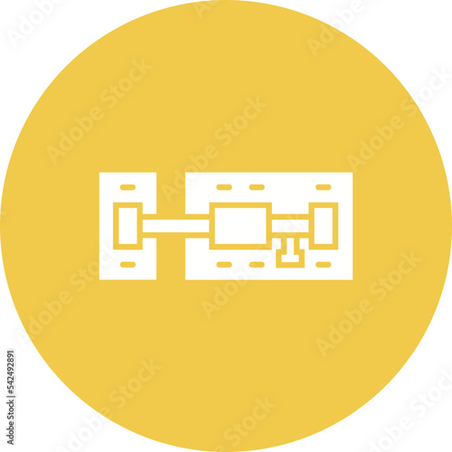 Latch Multicolor Circle Glyph Inverted Icon