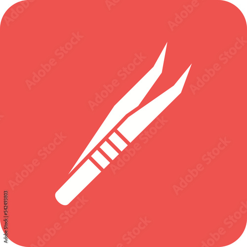 Tweezers Multicolor Round Corner Glyph Inverted Icon
