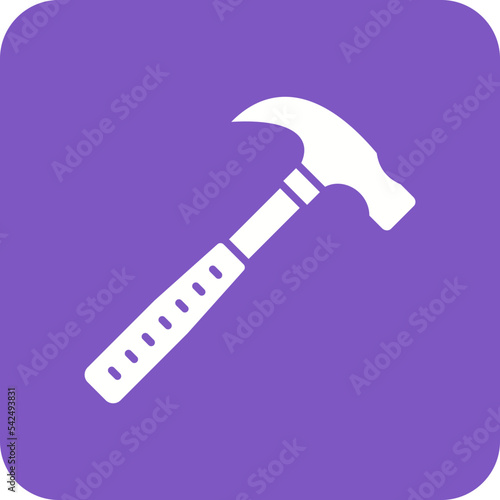 Hammer Multicolor Round Corner Glyph Inverted Icon