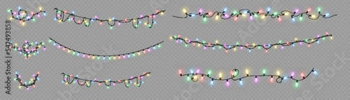 Christmas lamp colorful, light bulbs, glow garland