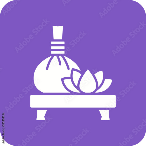 Herbal Massage Multicolor Round Corner Glyph Inverted Icon