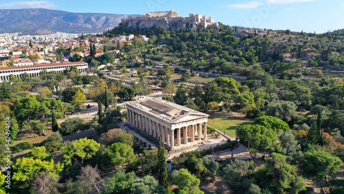 Canvastavla Aerial drone photo of iconic Temple of Hephaestus one of the most well preserved