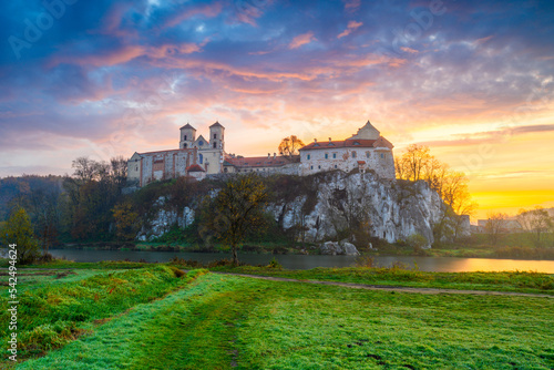 Benedictine abbey in Tyniec at sunrise. photo