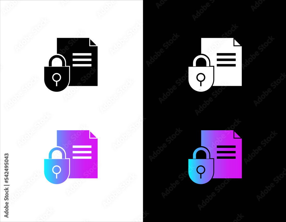 Secure Document Icon, Secure Document gradient Icon, Secure Document Icon, Secure Document gradient Icon,