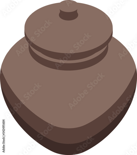 Ceramic pot icon isometric vector. Pottery class. Craft hobby