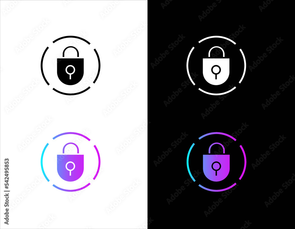 Digital lock vector icon, Security icon Digital lock vector icon, Security icon