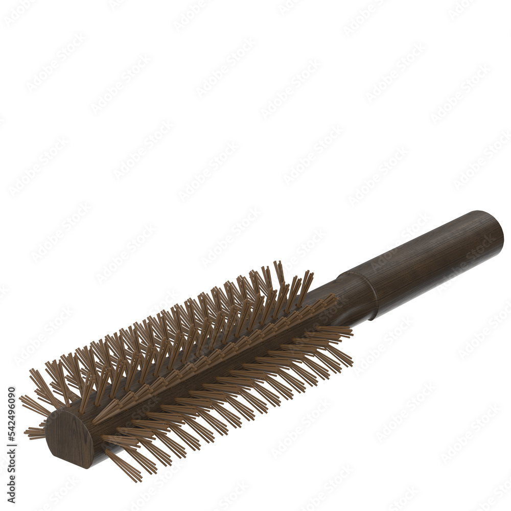 3d rendering illustration of a round hair brush 3d rendering illustration of a round hair brush