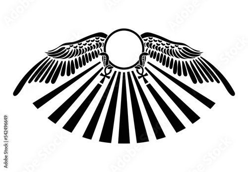 Holy Egyptian Winged Vector illustration template tattoo..eps	
