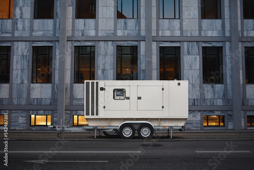 Fotografie Mobile Diesel Generator is mounted on trailer provides backup electric power to
