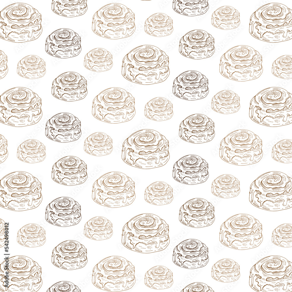 Pastry pattern, cinnamon roll print. Bakery pattern. Sugar cookies. Pastry pattern, cinnamon roll print. Bakery pattern. Sugar cookies.