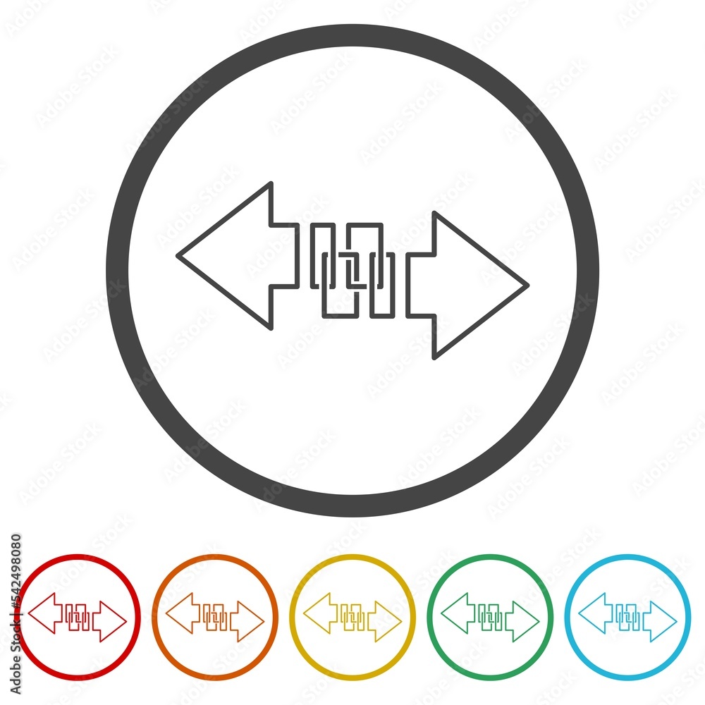 Two opposite arrows exchange icon. Set icons in color circle buttons Two opposite arrows exchange icon. Set icons in color circle buttons