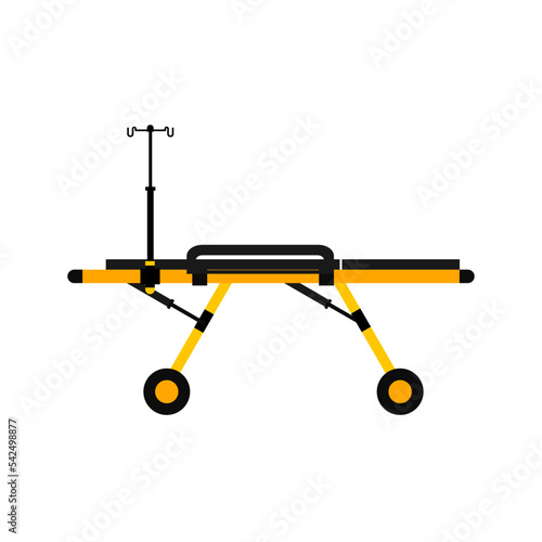 Cartoon of ambulance wheel stretcher.