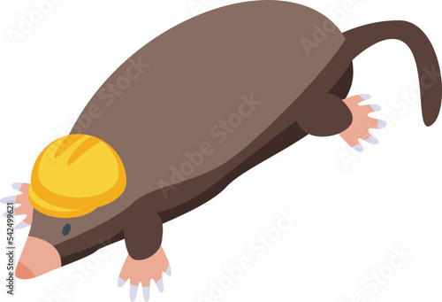 Cute mole icon isometric vector. Hole animal. Forest character