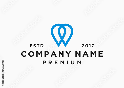 letter w location logo design vector illustration template