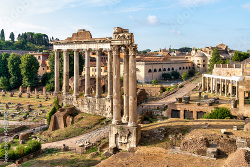 Ruins of Roman Forum in Rome, Italy Fototapet