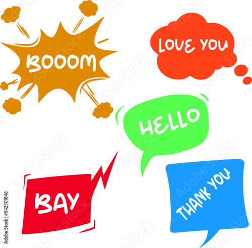 Speech bubble set line icons. Speech bubble vector line pictogram. Comic dialog clouds. Vector illustration