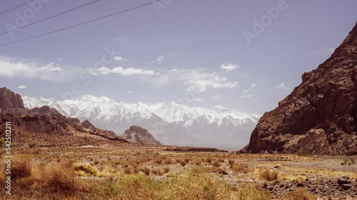 Scenic view of the peaks of the Lujan de Cuyos in Mendoza, Argentina photo