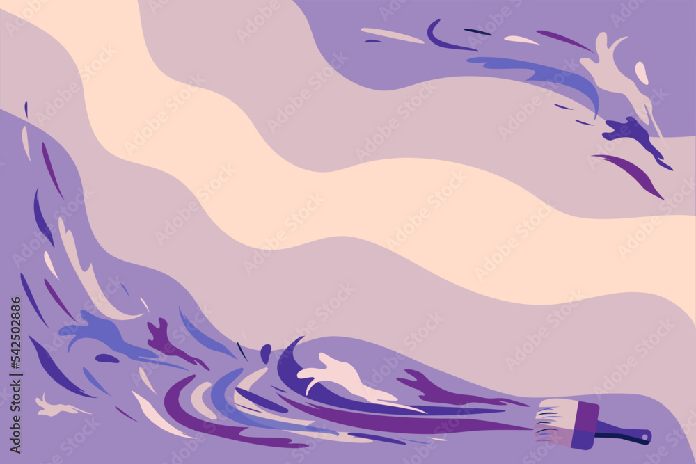 Brush and multi-colored strokes and drops of paint. Vector banner, illustration with isolated background. Brush and multi-colored strokes and drops of paint. Vector banner, illustration with isolated background.