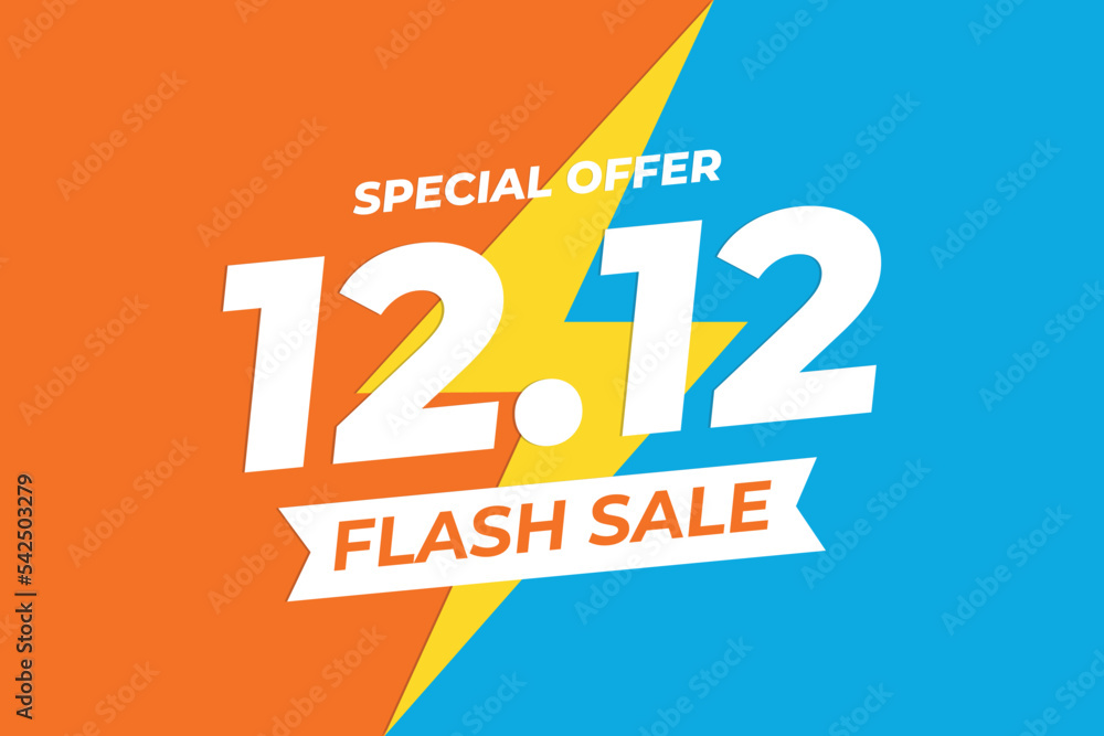 12.12 Flash sale discount banner design.
