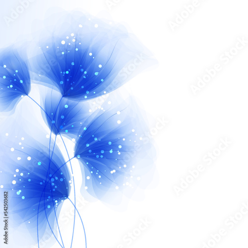 vector background with blue flowers