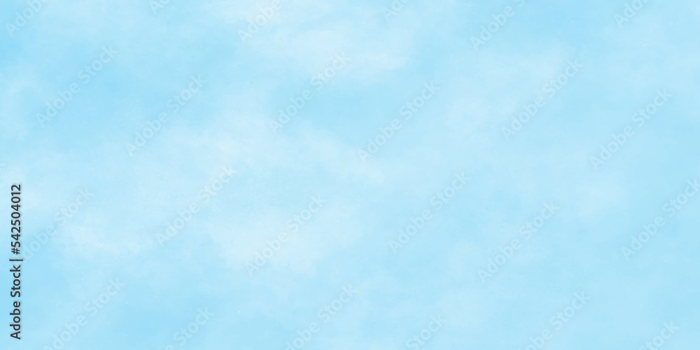 Abstract fresh and clear winter seasonal painted beautiful blue sky background, Beautiful bright blue paper texture, Stylist beautiful white clouds in natural bright morning sky.