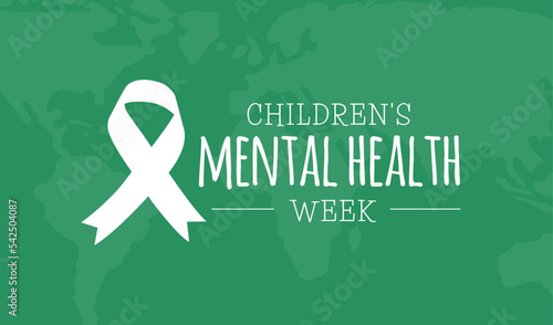 Green Children's Mental Health Week Background Illustration