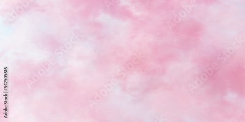 Beautiful and lovely soft pink watercolor background, colorful and blurry realistic pink paper texture with fogg, pink background used for wallpaper, weeding card, graphics design and web design.