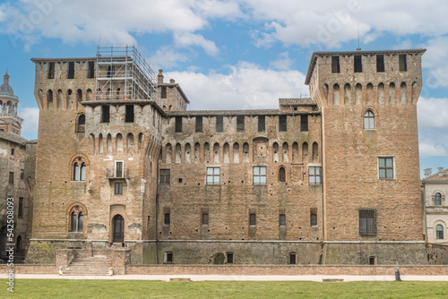 The beautiful facade of the Castle of San Giorgio in Mantua