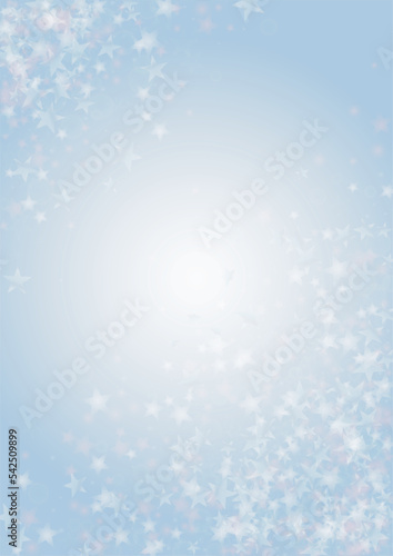 Vector Magical Glowing Background with Silver and Purple Falling Stars on Grey. Sparkle Star Sky Cover and Card Design. Glittery Confetti Frame. Christmas and New Year Poster. Cosmic Bokeh Light.