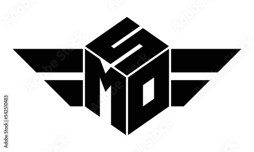 SMO three letter gaming logo in polygon cube shape logo design vector template. wordmark logo | emblem logo | monogram logo | initial letter logo | sports logo | minimalist logo | typography logo |