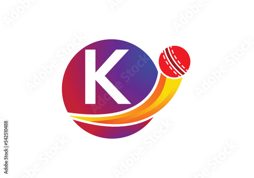 Letter N Cricket Logo Concept With Moving Cricket Ball Icon. Cricket Sports Logotype Symbol Vector Template Design.