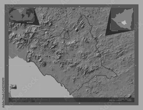 Chontales, Nicaragua. Bilevel. Labelled points of cities photo